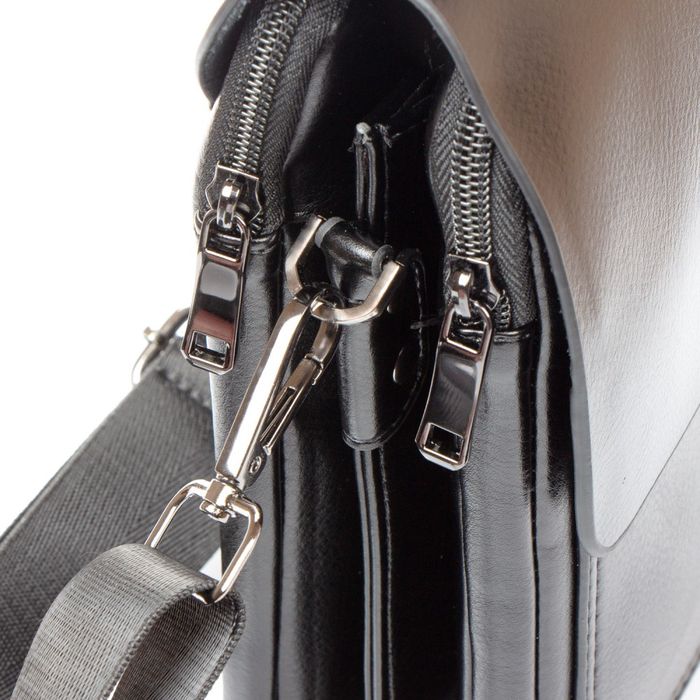Мужская сумка через плечо из кожзама DR. BOND 524-2 black купить недорого в Ты Купи