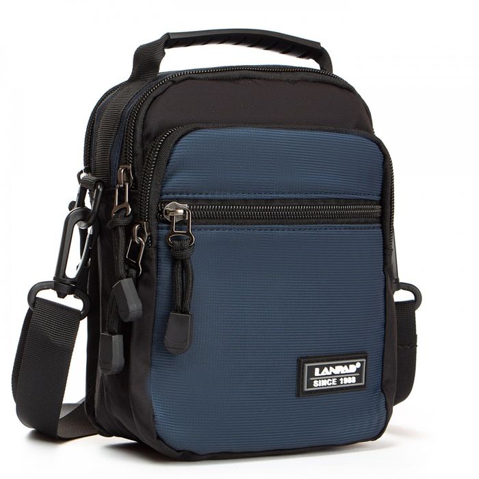 Мужская тканевая сумка через плечо Lanpad 82049 blue купить недорого в Ты Купи