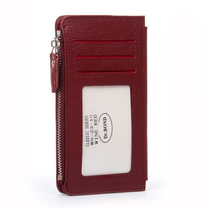 Женский кожаный кошелек Classik DR. BOND WN-23-16 wine-red купить недорого в Ты Купи