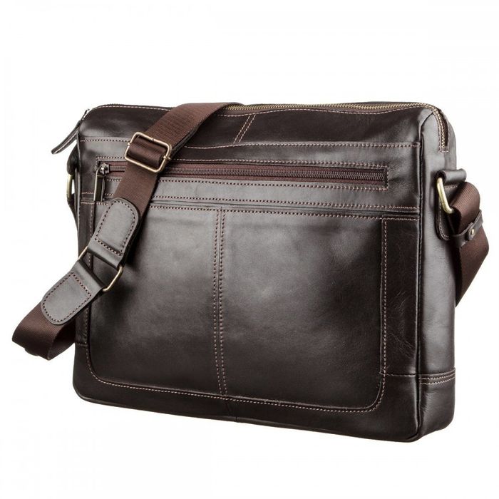 Мужская кожаная деловая тёмно-коричневая сумка SHVIGEL 11251 купить недорого в Ты Купи