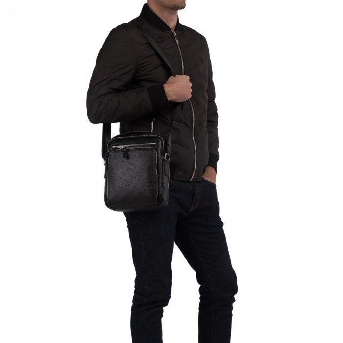 Мужская кожаная сумка-планшет TIDING BAG M5608-1A Черный купить недорого в Ты Купи