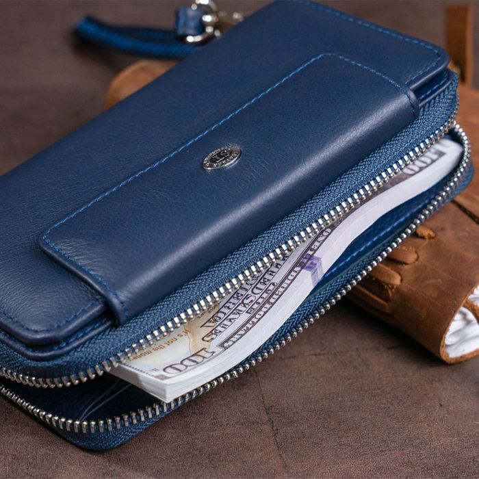 Жіночий шкіряний гаманець ST Leather 19340 Темно-синій купити недорого в Ти Купи