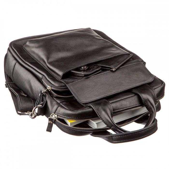 Мужская кожаная черная сумка SHVIGEL 11165 купить недорого в Ты Купи