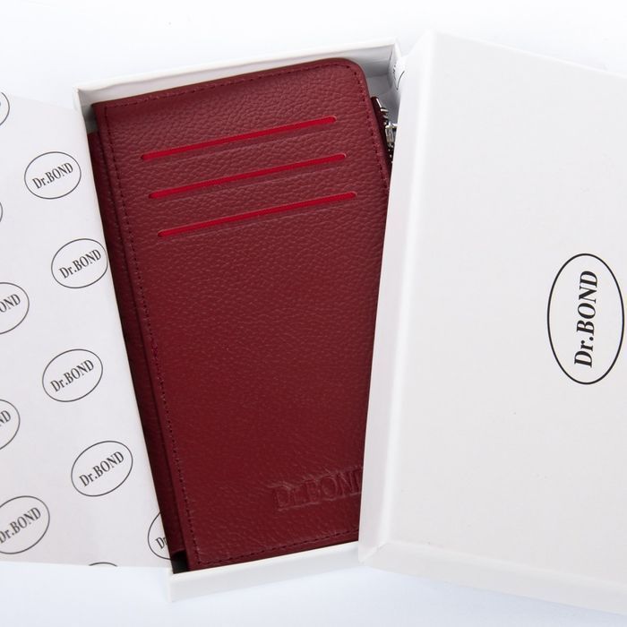 Женский кожаный кошелек Classik DR. BOND WN-23-16 wine-red купить недорого в Ты Купи