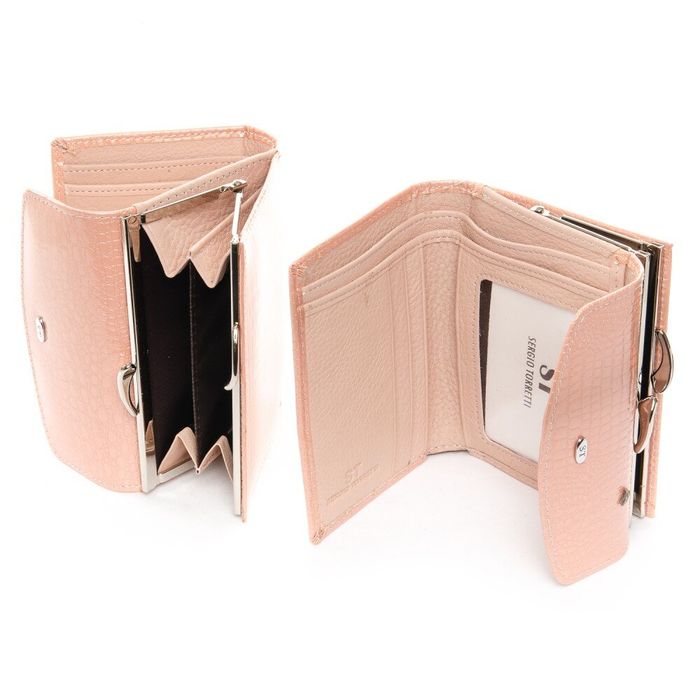 Жіночий лакований гаманець зі шкіри LR SERGIO TORRETTI WS-11 pink купити недорого в Ти Купи