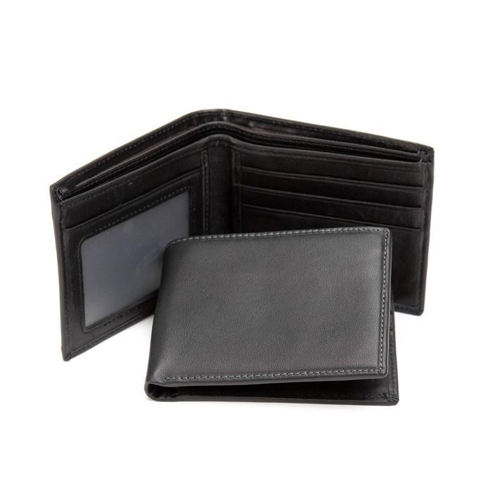 Классическое черное кожаное портмоне Tiding Bag M39-1023-3A купить недорого в Ты Купи