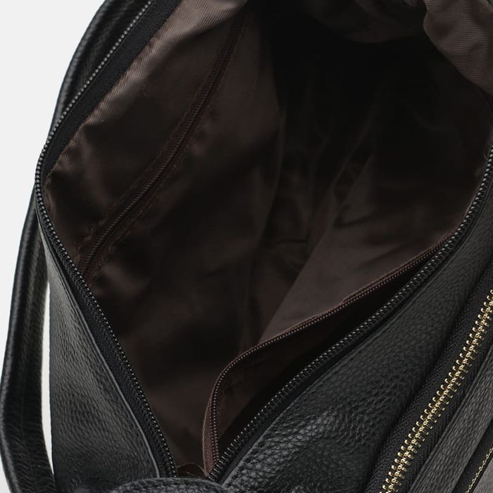 Жіноча шкіряна сумка Borsa Leather K1213-black купити недорого в Ти Купи