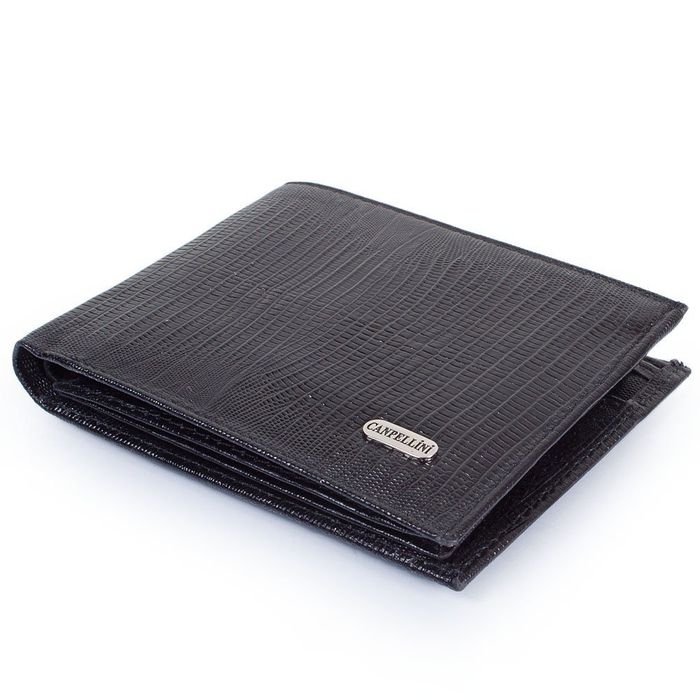 Мужской черный кожаный кошелек CANPELLINI SHI504-8 купить недорого в Ты Купи