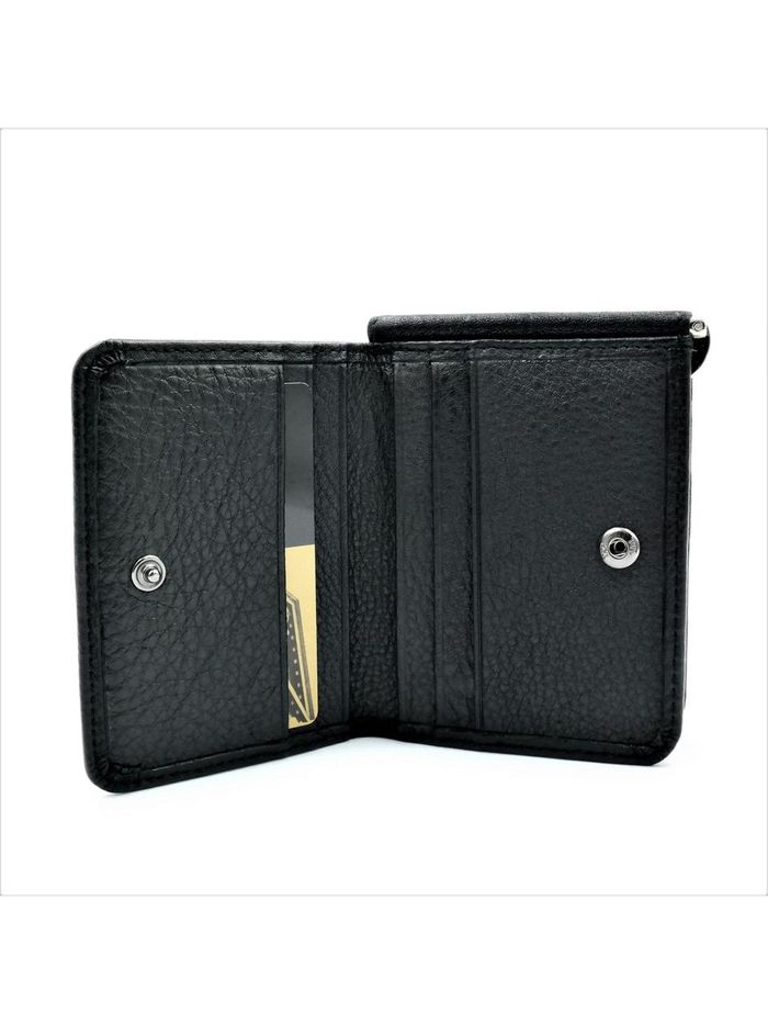 Чоловічий шкіряний гаманець Weatro 11 х 8 х 2 см Чорний wtro-168-27 купити недорого в Ти Купи