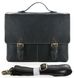 Мужской кожаный черный портфель Vintage 14248 Черный