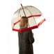Механический женский прозрачный зонт-трость FULTON BIRDCAGE-1 L041 - RED
