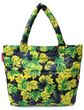Стеганая женская сумка Poolparty зеленые листья