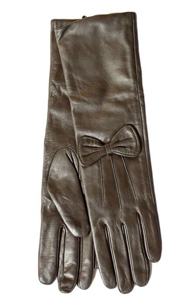 Женские темно-коричневые кожаные длинные перчатки Shust Gloves L купить недорого в Ты Купи