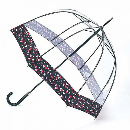 Женский механический зонт-трость Fulton L866- Birdcage-2 Luxe Love Hearts (Любовь сердца) купить недорого в Ты Купи