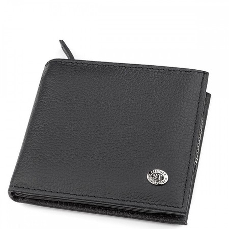 Чоловічий шкіряний гаманець ST Leather 18343 (ST154) Чорний купити недорого в Ти Купи