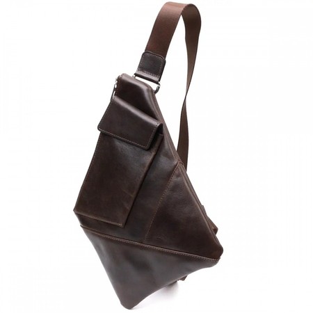 Мужская кожаная сумка-слинг GRANDE PELLE 11669 купить недорого в Ты Купи