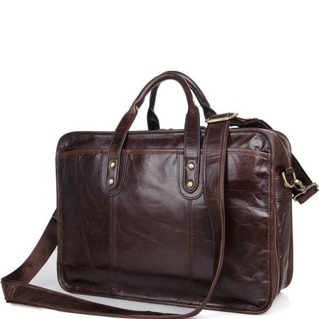 Чоловіча шкіряна сумка Vintage 14539 Темно-коричневий купити недорого в Ти Купи