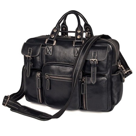 Мужская деловая кожаная сумка Vintage 14204 Черный купить недорого в Ты Купи