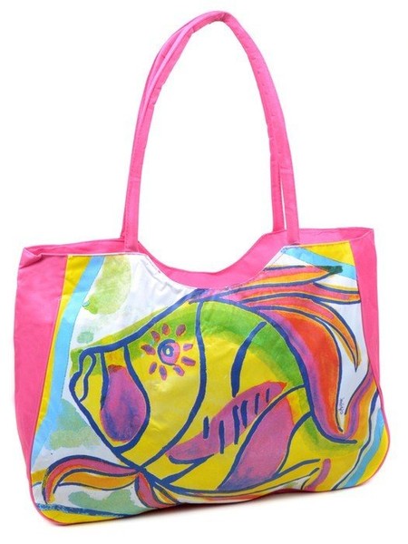 Женская розовая Летняя пляжная сумка Podium 1329 light-pink купить недорого в Ты Купи