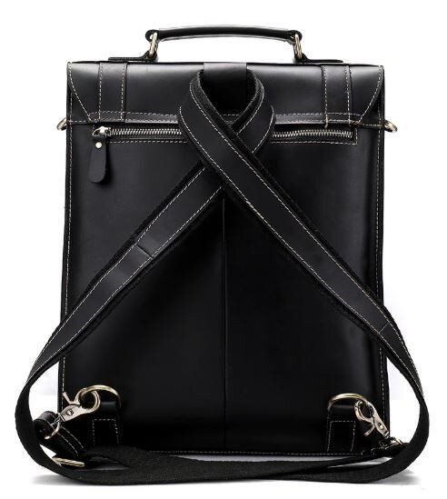 Сумка из натуральной кожи-рюкзак через плечо Vintage 14797 Черный купить недорого в Ты Купи