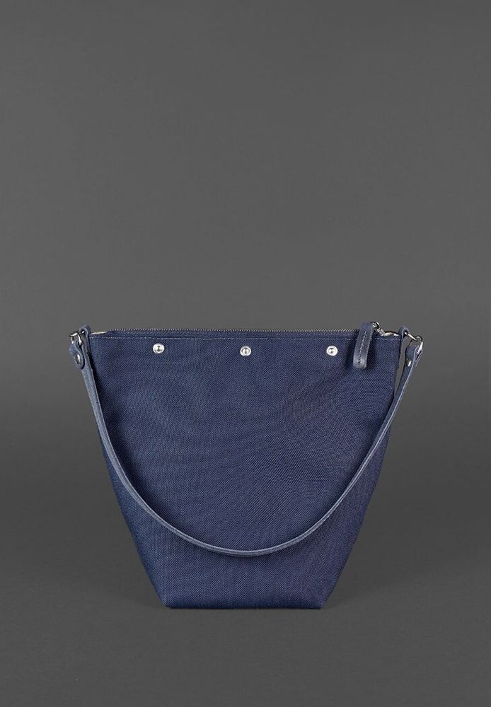 Шкіряна плетена жіноча сумка BlankNote Пазл M синя Crazy Horse BN-BAG-32-NN купити недорого в Ти Купи