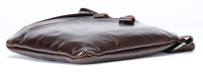 Шкіряна темно-коричнева сумка-слінг Vintage 14998 купити недорого в Ти Купи