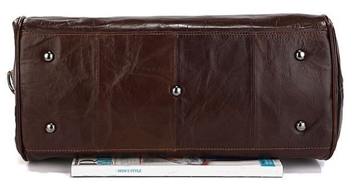 Дорожная кожаная сумка Vintage 14053 Темно-коричневый купить недорого в Ты Купи