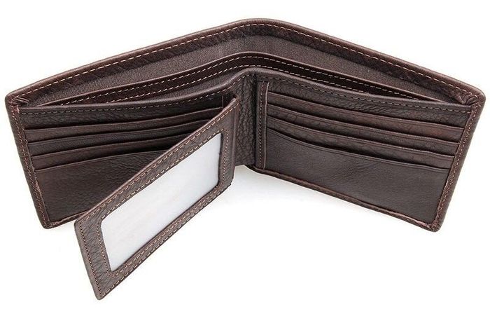 Чоловічий шкіряний гаманець Vintage 14427 Темно-коричневий купити недорого в Ти Купи