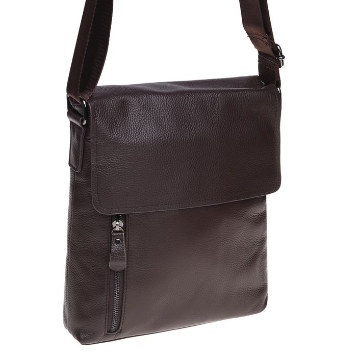 Мужская кожаная сумка Borsa Leather K17859-brown купить недорого в Ты Купи
