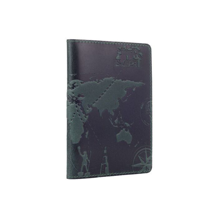 Обкладинка для паспорта зі шкіри HiArt PC-01 Shabby Alga 7 wonders of the world Зелений купити недорого в Ти Купи