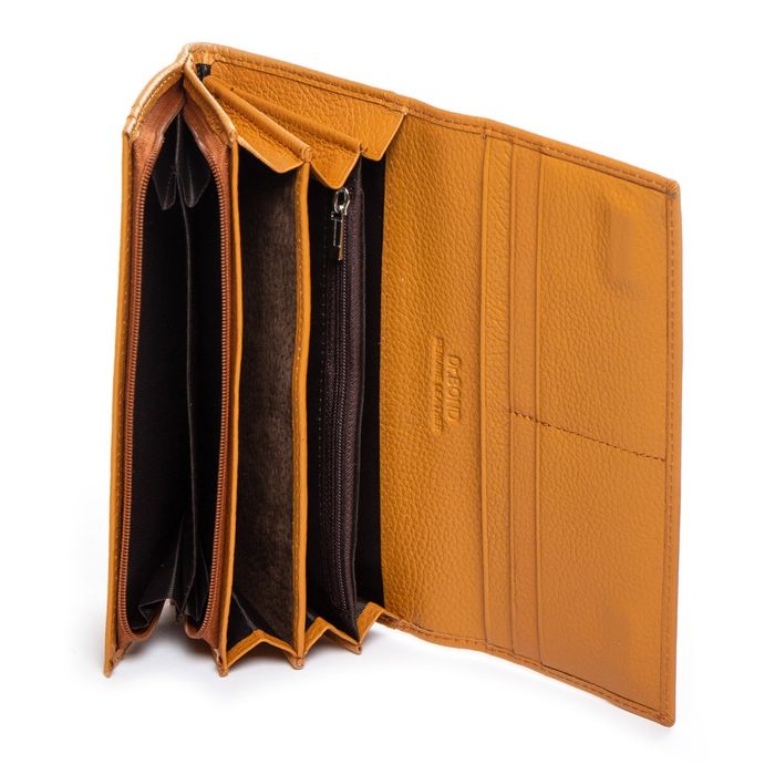 Шкіряний жіночий гаманець Classik DR. BOND W502-2 yellow купити недорого в Ти Купи