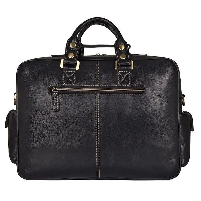 Чоловіча діловий шкіряна сумка Vintage 14204 Чорний купити недорого в Ти Купи