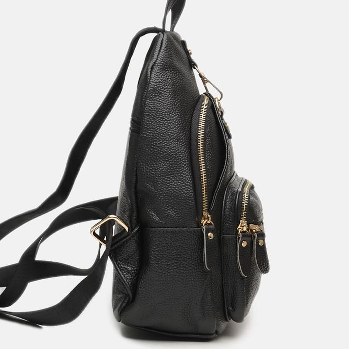 Женский кожаный рюкзак Borsa Leather K1162-black купить недорого в Ты Купи