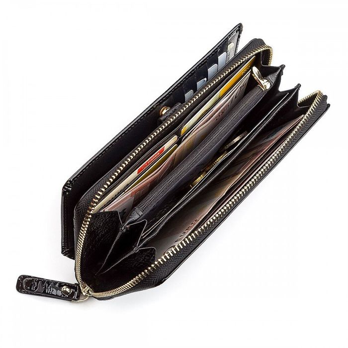 Жіночий шкіряний гаманець ST Leather 18437 (S7001A) Чорний купити недорого в Ти Купи