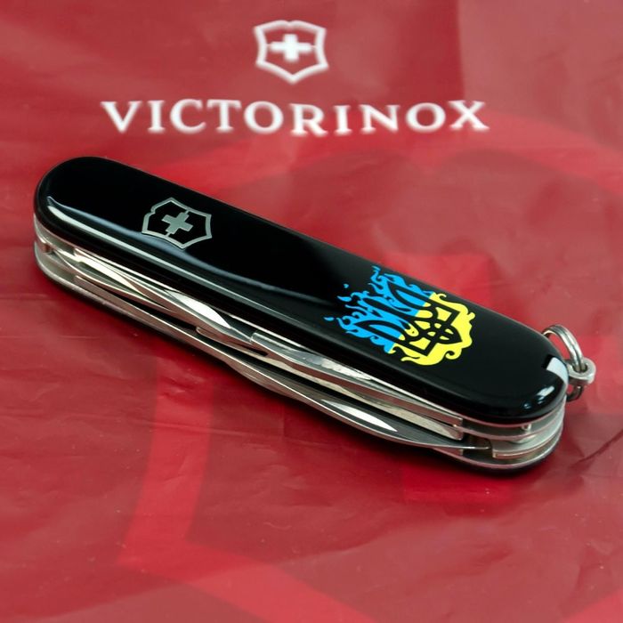 Складной нож Victorinox CLIMBER UKRAINE огненный Трезубец 1.3703.3_T0316u купить недорого в Ты Купи