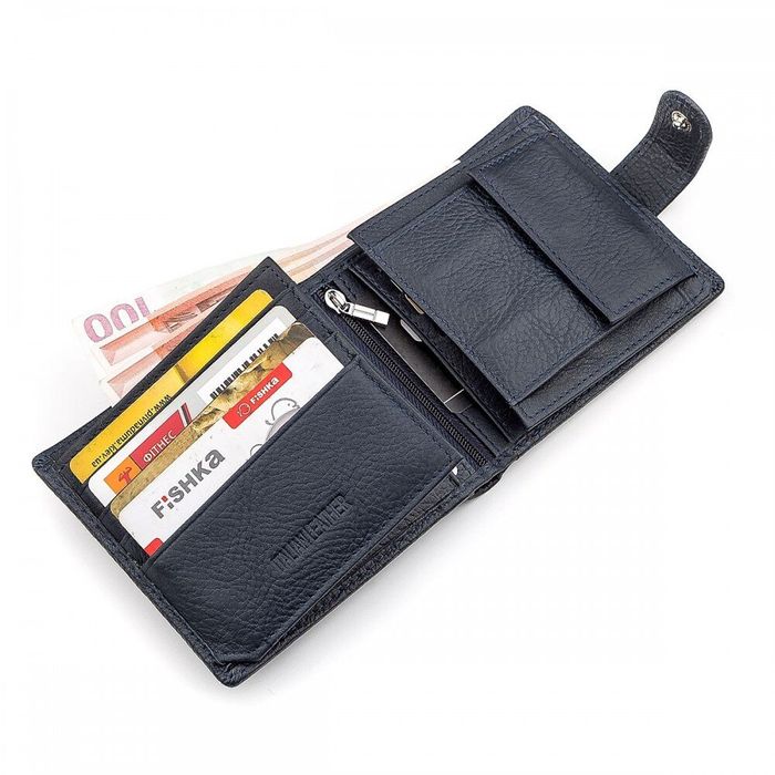 Чоловічий шкіряний гаманець ST Leather 18345 (ST153) Чорний купити недорого в Ти Купи