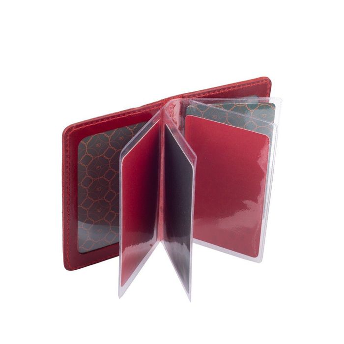 Обложка для документов из кожи HiArt AD-03 Crystal Red Красный купить недорого в Ты Купи
