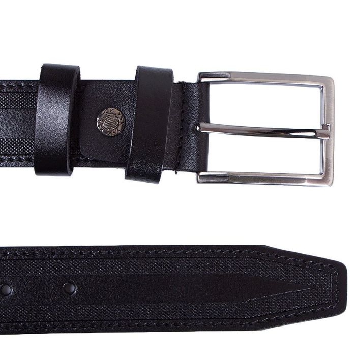 Мужской черный кожаный ремень Y.S.K. SHI2025-1 120 см. купить недорого в Ты Купи