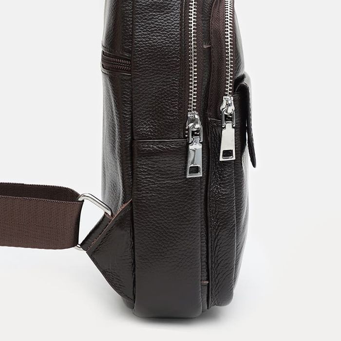 Чоловіча шкіряна рюкзак через Keizer K13316br-Brown плече купити недорого в Ти Купи