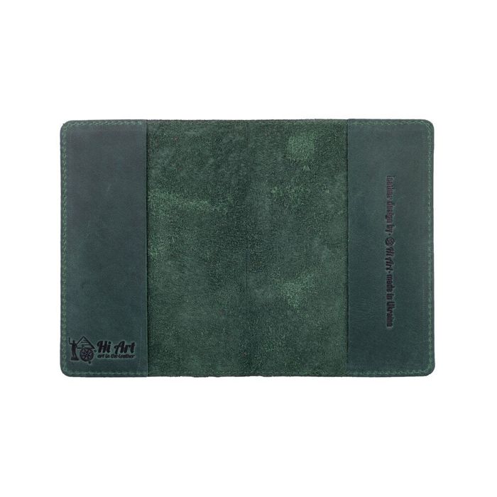 Обложка для паспорта из кожи HiArt PC-01 Shabby Alga 7 wonders of the world Зелёный купить недорого в Ты Купи