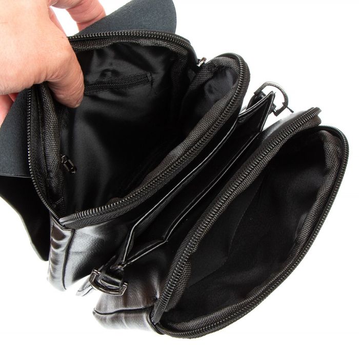 Мужская сумка через плечо из кожзама DR. BOND 524-1 black купить недорого в Ты Купи