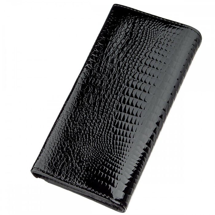 Жіночий гаманець з лакової еко шкіри KIVI 19012 Чорний купити недорого в Ти Купи