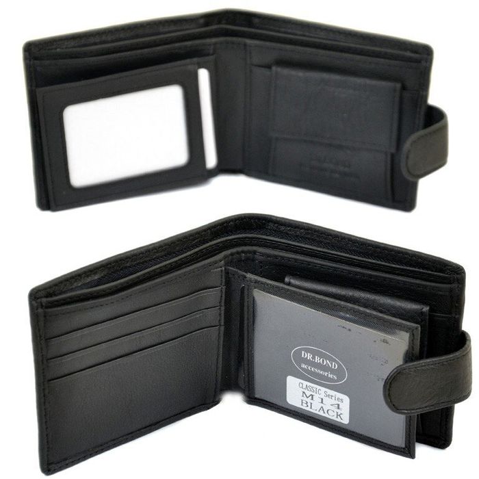 Шкіряний гаманець Classik DR. BOND RFID M14 black купити недорого в Ти Купи