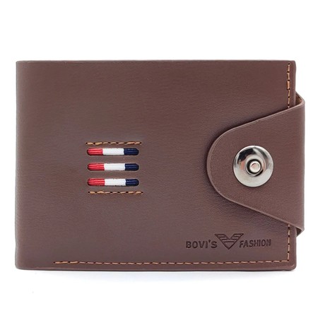 Мужской коричневый кошелек из кожзама Bovi's FM-0620br купить недорого в Ты Купи
