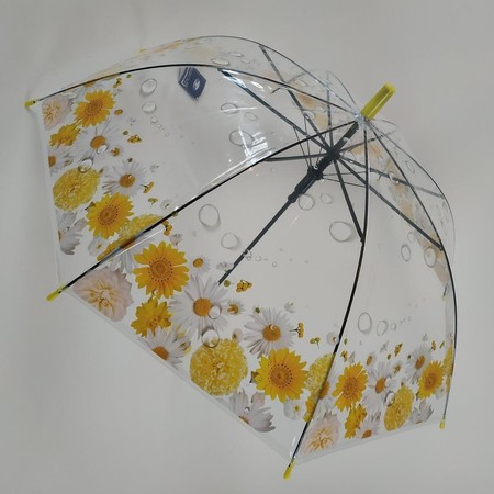 Прозрачный зонт-трость полуавтомат Feeling rain Прозрачный (1315-2) купить недорого в Ты Купи