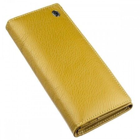 Женский горчичный кошелёк из натуральной кожи ST Leather 18871 Горчичный купить недорого в Ты Купи