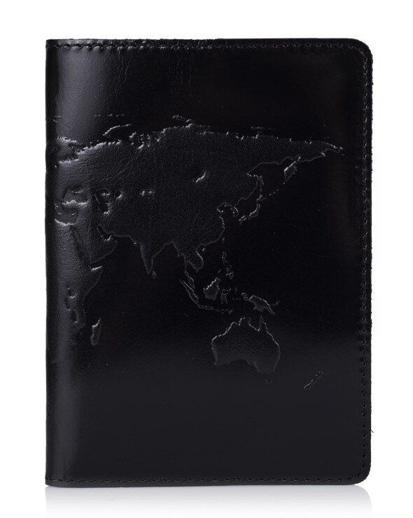 Обкладинка для паспорта зі шкіри HiArt PC-01 Crystal Panther World Map Чорний купити недорого в Ти Купи