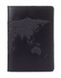Обложка для паспорта из кожи HiArt PC-01 Shabby Night World Map Черный