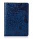 Кожаная обложка на паспорт HiArt PC-01 Mehendi Art голубой Голубой