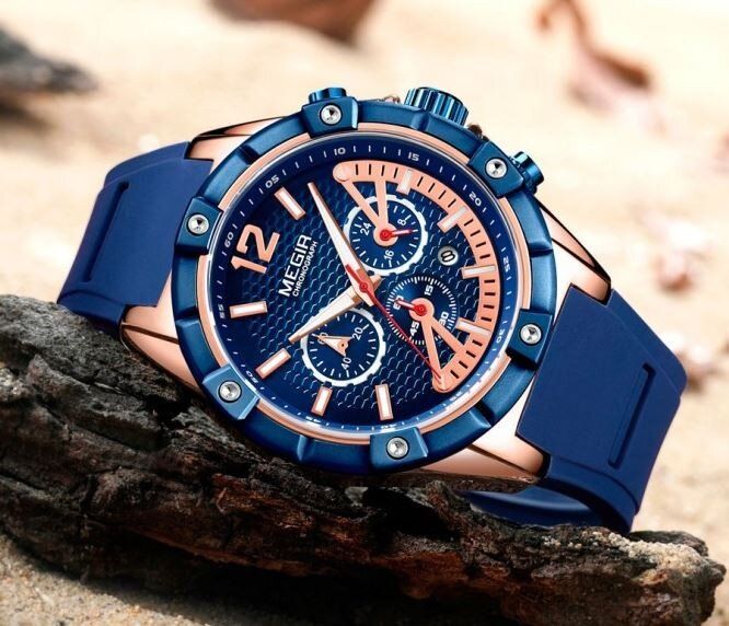Чоловічий спортивний годинник MEGIR FRESH BLUE (одна тисяча п'ятьдесят шість) купити недорого в Ти Купи